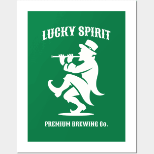 Lucky Spirit Flautist Leprechaun Posters and Art